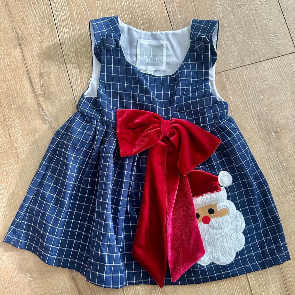 Lil Cactus Santa Christmas Dress 6-12m